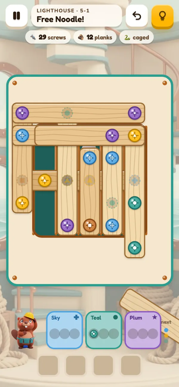 Lighthouse contraption with long planks