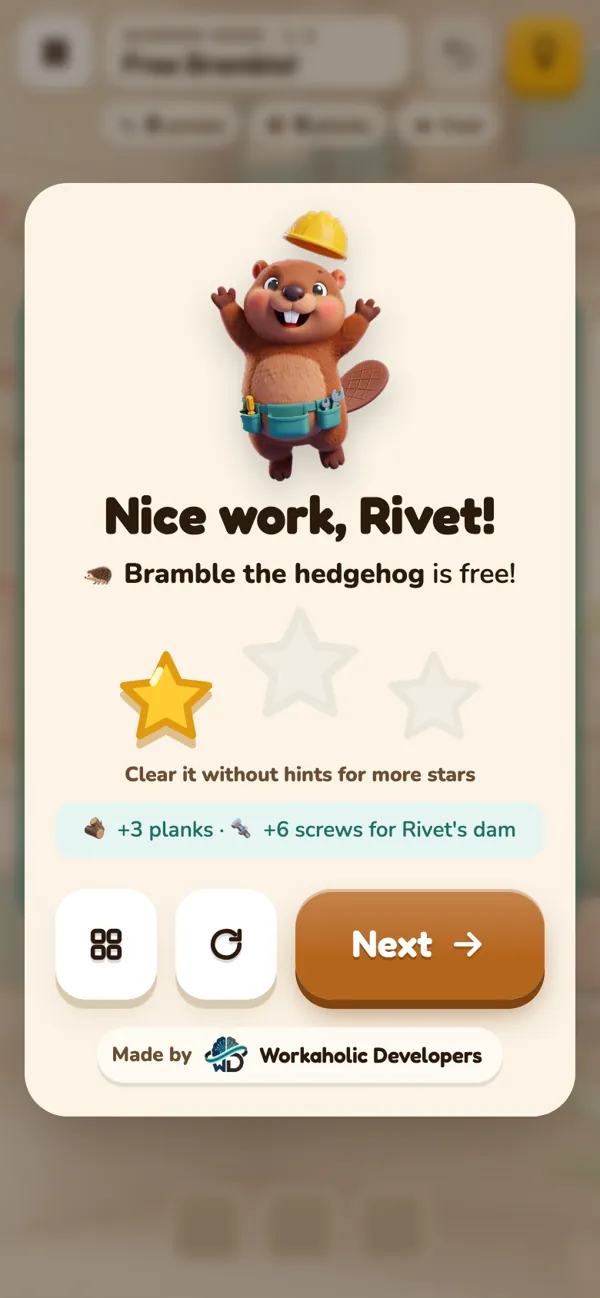 The win screen: Bramble the hedgehog is free